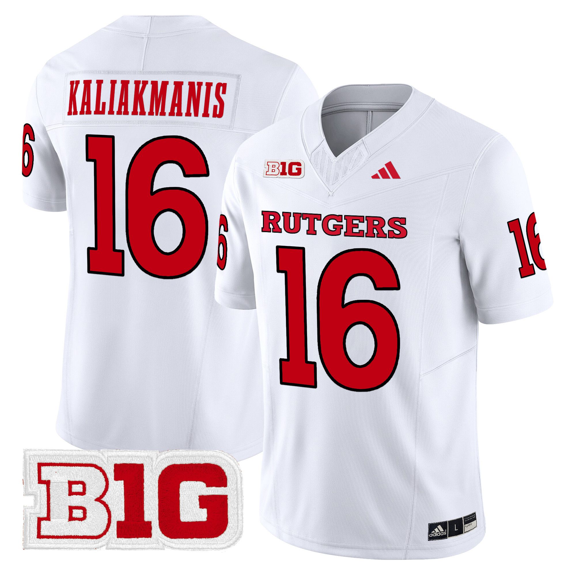 Men Rutgers Scarlet Knights #16 Kaliakmanis White 2024 Vapor Limited NCAA Jersey